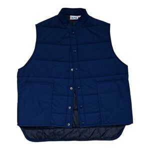 Vintage 90s Vintage Alpha Navy Blue Button-Up Puffer Vest XXL